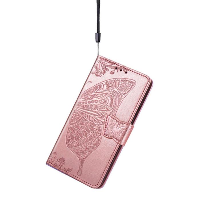 Bild 4, Samsung Galaxy A16 Fodral Med Fjäril Tryck Roséguld