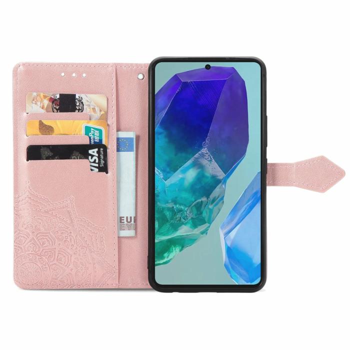 Bild 2, Samsung Galaxy A16 Fodral Med Mandala Tryck Roséguld
