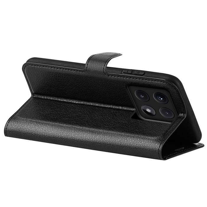 Bild 4, Xiaomi 14T Fodral Litchi Läder Svart