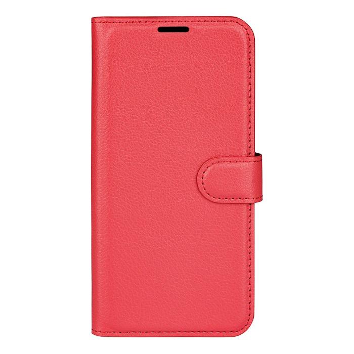 Bild 5, Xiaomi 14T Fodral Litchi Läder Röd
