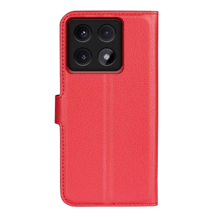 Bild 6, Xiaomi 14T Fodral Litchi Läder Röd