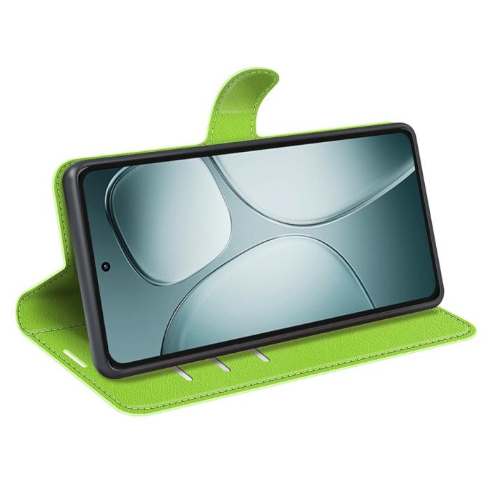 Bild 3, Xiaomi 14T Fodral Litchi Läder Grön
