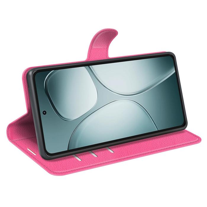 Bild 3, Xiaomi 14T Fodral Litchi Läder Rosa