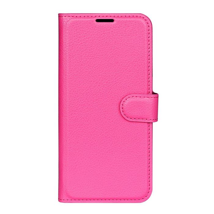 Bild 5, Xiaomi 14T Fodral Litchi Läder Rosa