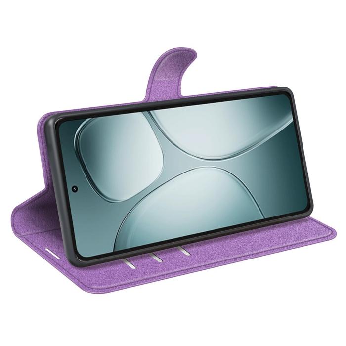 Bild 3, Xiaomi 14T Fodral Litchi Läder Lila