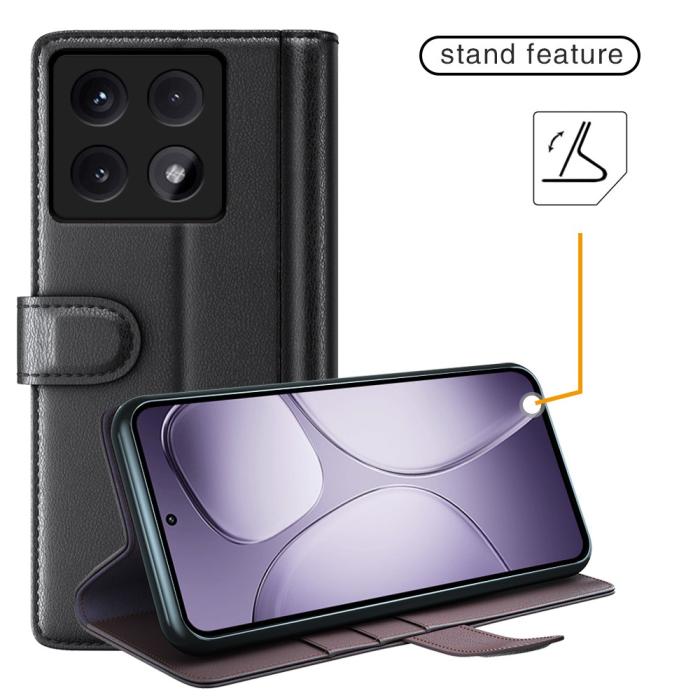 Bild 6, Xiaomi 14T Pro Fodral Premium Äkta Läder Svart