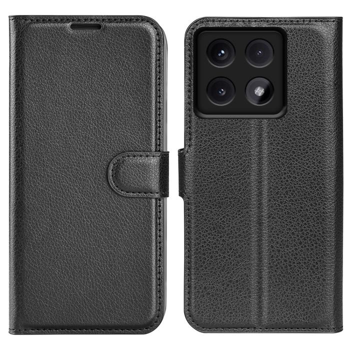 Bild 1, Xiaomi 14T Pro Fodral Litchi Läder Svart