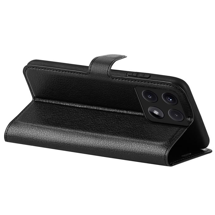 Bild 4, Xiaomi 14T Pro Fodral Litchi Läder Svart