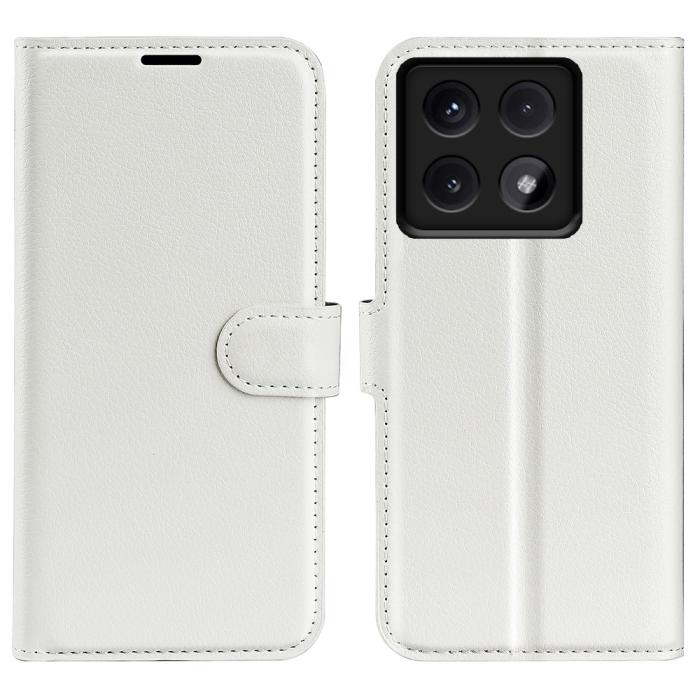 Bild 1, Xiaomi 14T Pro Fodral Litchi Läder Vit