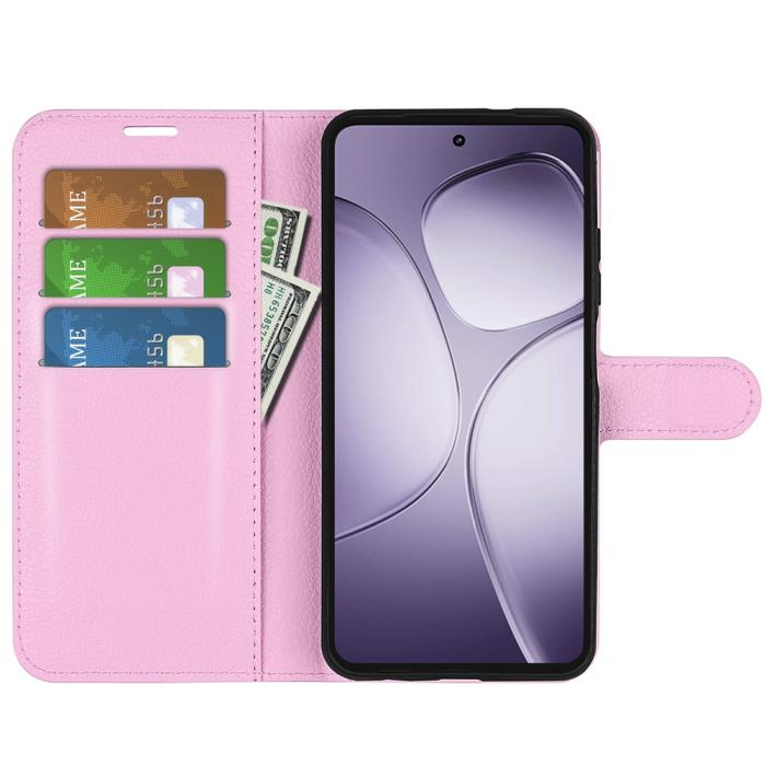 Bild 2, Xiaomi 14T Pro Fodral Litchi Läder Ljus Rosa