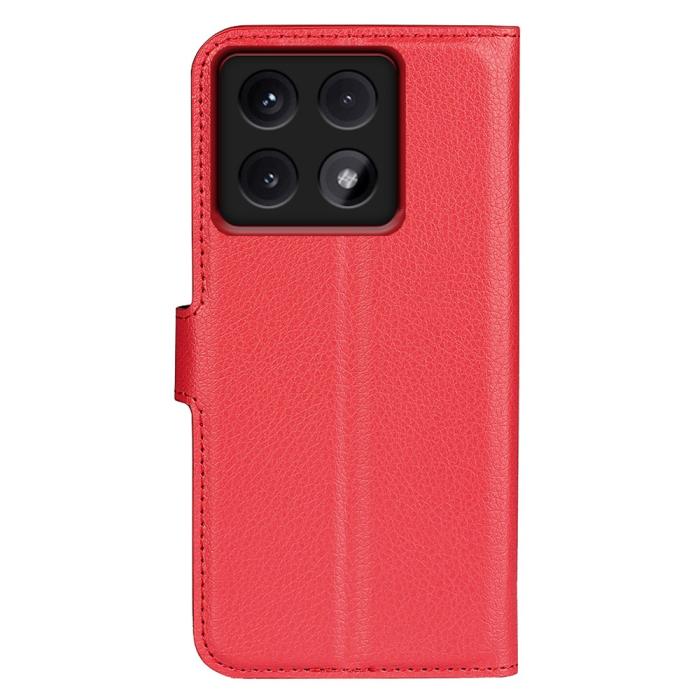 Bild 6, Xiaomi 14T Pro Fodral Litchi Läder Röd