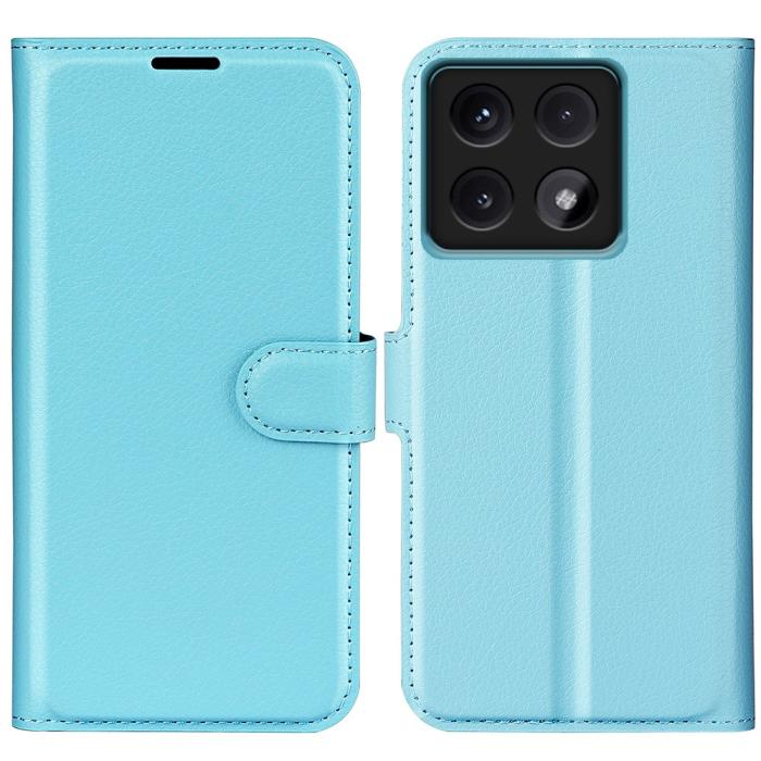 Bild 1, Xiaomi 14T Pro Fodral Litchi Läder Blå