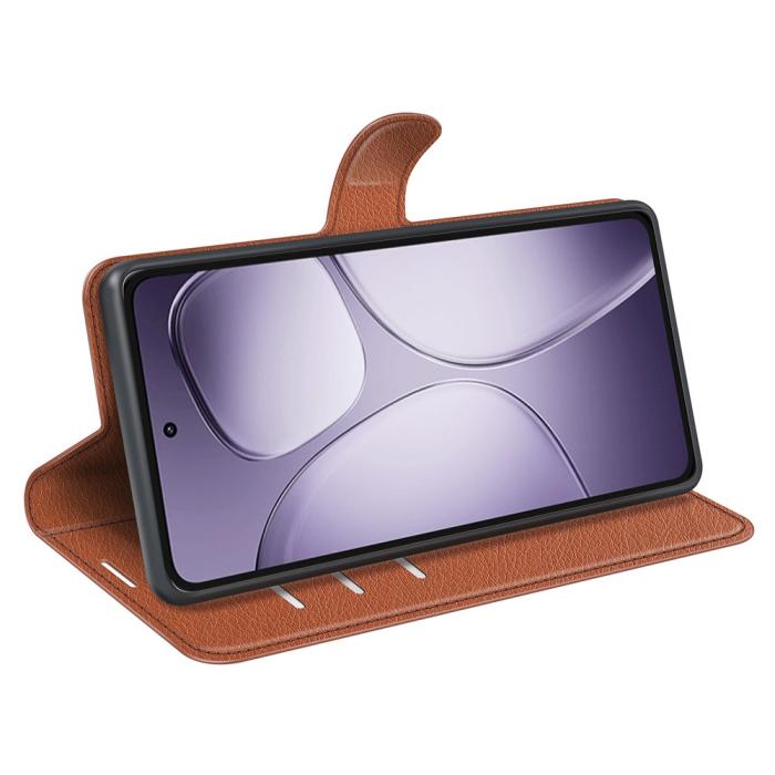 Bild 3, Xiaomi 14T Pro Fodral Litchi Läder Brun