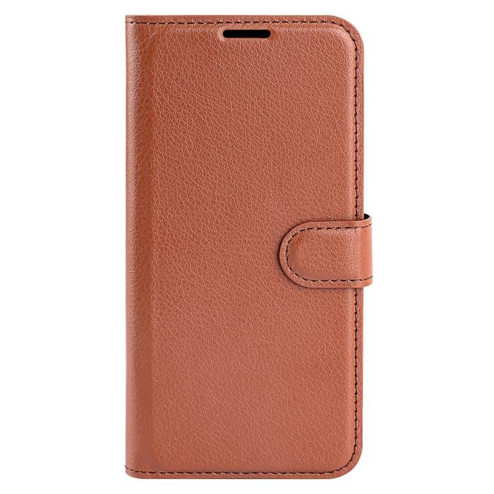 Bild 5, Xiaomi 14T Pro Fodral Litchi Läder Brun