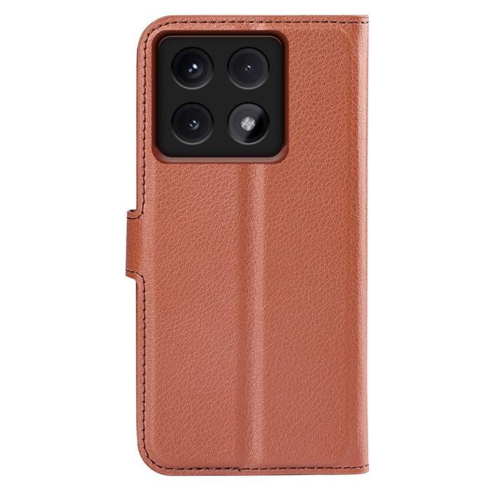 Bild 6, Xiaomi 14T Pro Fodral Litchi Läder Brun
