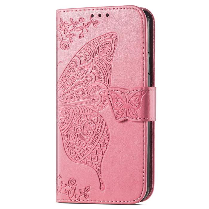 Bild 5, Xiaomi 14T Fodral Med Fjäril Tryck Rosa