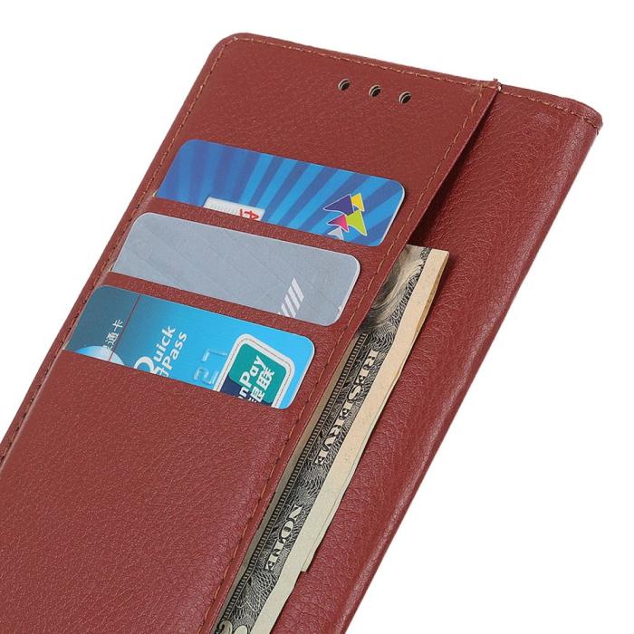 Bild 4, Xiaomi Redmi 14C Fodral Litchi Läder Brun