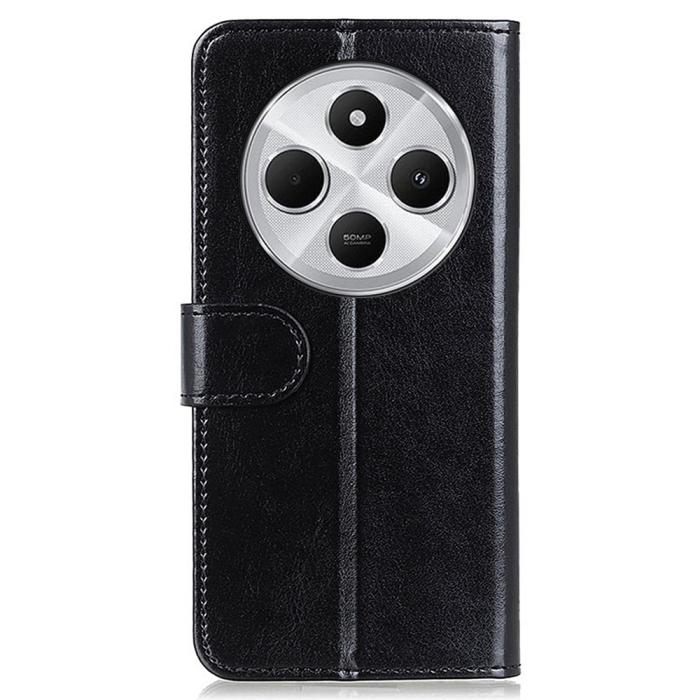 Bild 6, Xiaomi Redmi 14C Plånboksfodral Crazy Horse Läder Svart