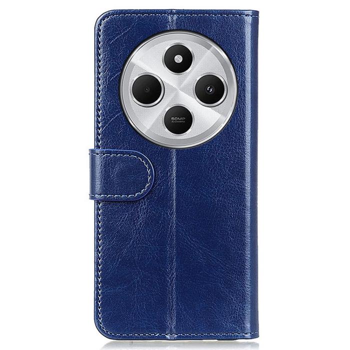 Bild 6, Xiaomi Redmi 14C Plånboksfodral Crazy Horse Läder Blå