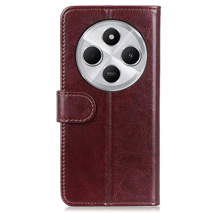 Bild 6, Xiaomi Redmi 14C Plånboksfodral Crazy Horse Läder Brun