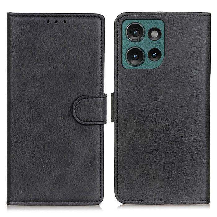 Bild 1, Motorola Edge 50 Plånboksfodral Läder Svart