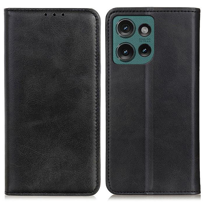 Bild 1, Motorola Edge 50 Fodral Flip Split Läder Svart
