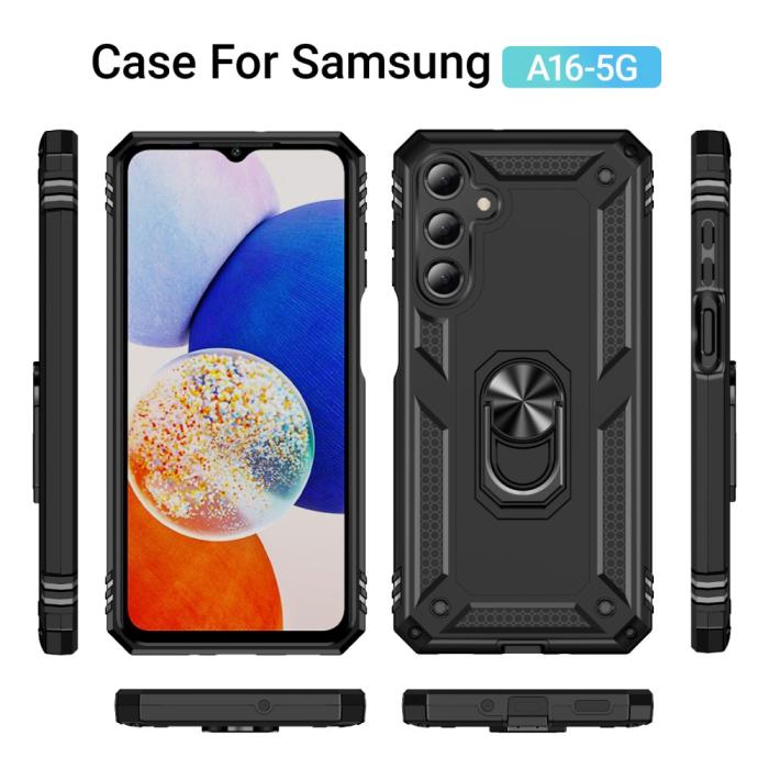 Bild 2, Samsung Galaxy A16 Skal Shockproof Hybrid Ring Svart