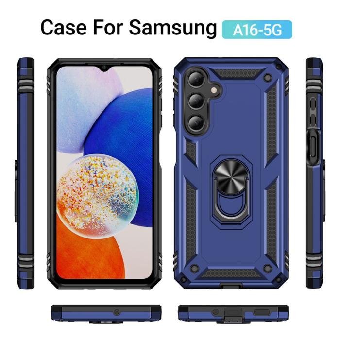 Bild 2, Samsung Galaxy A16 Skal Shockproof Hybrid Ring Blå