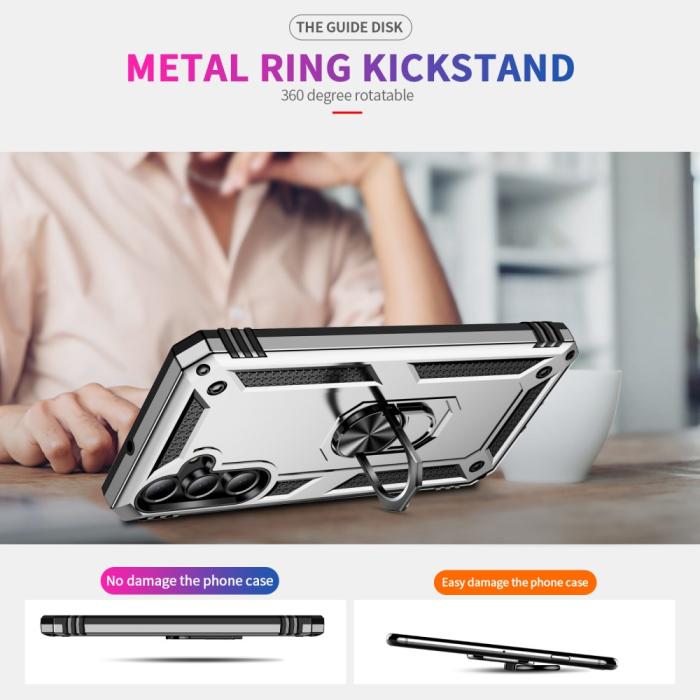 Bild 3, Samsung Galaxy A16 Skal Shockproof Hybrid Ring Silver