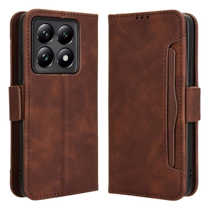 Bild 1, Xiaomi 14T Fodral Med Avtagbart Kortfodral Brun