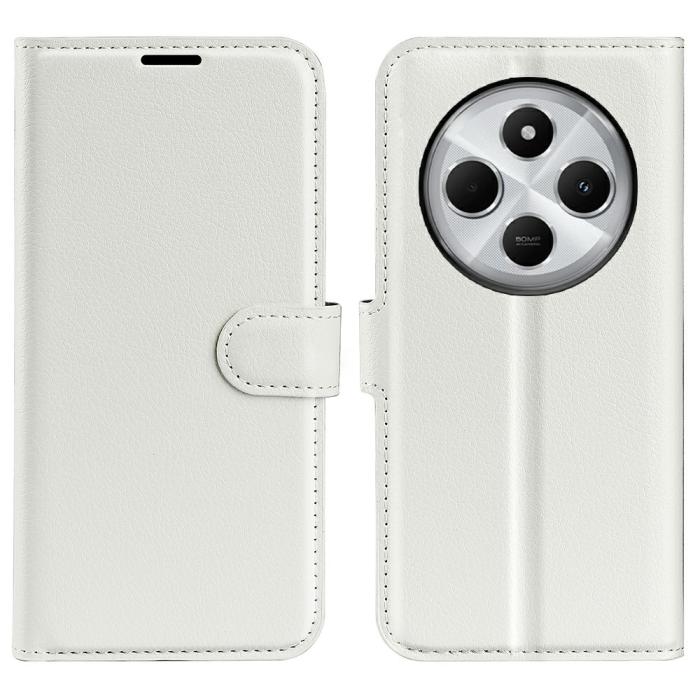 Bild 1, Xiaomi Redmi 14C Fodral Litchi Läder Vit