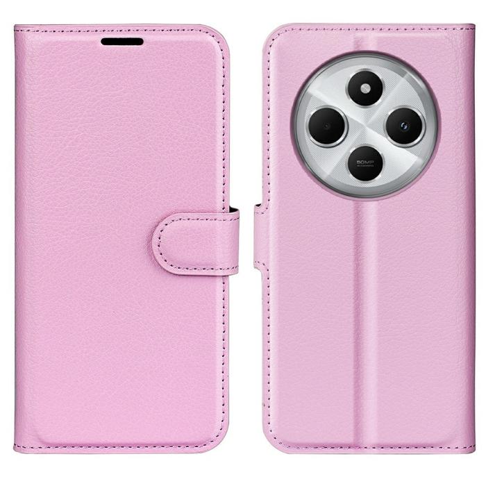 Bild 1, Xiaomi Redmi 14C Fodral Litchi Läder Ljus Rosa