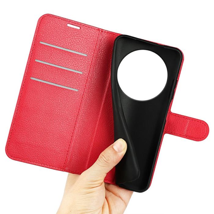 Bild 4, Xiaomi Redmi 14C Fodral Litchi Läder Röd