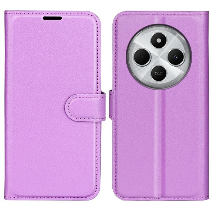 Bild 1, Xiaomi Redmi 14C Fodral Litchi Läder Lila