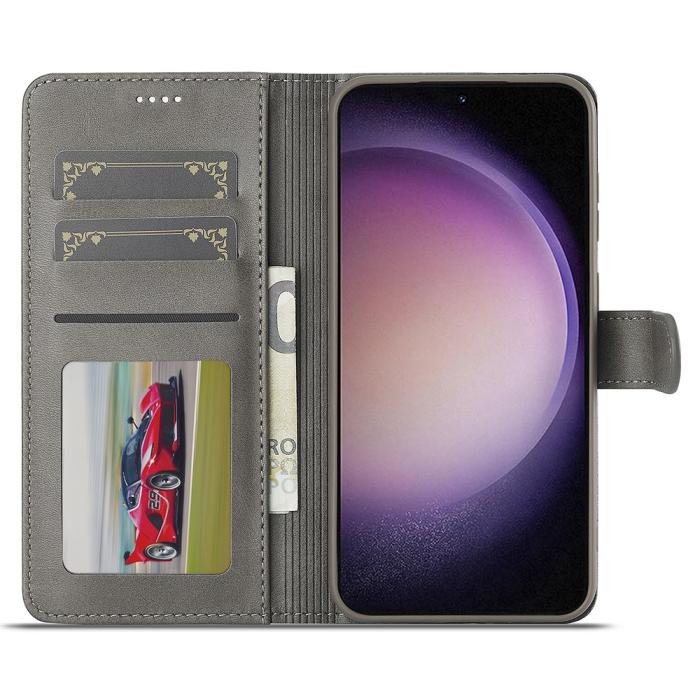 Bild 2, LC.IMEEKE Samsung Galaxy A16 Fodral Läder Grå
