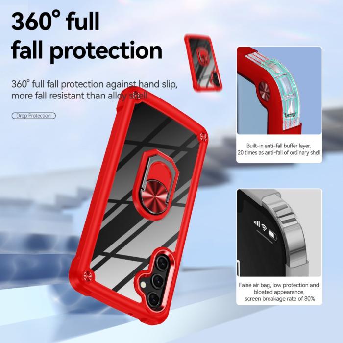 Bild 3, Samsung Galaxy A16 Skal Shockproof Ring Hybrid Röd