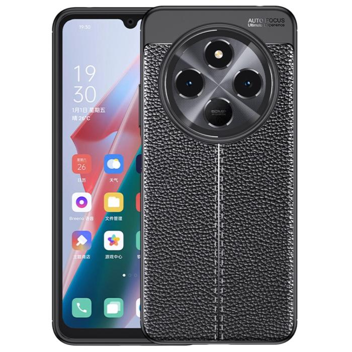 Bild 1, Xiaomi Redmi 14C Skal Litchi Textur Svart