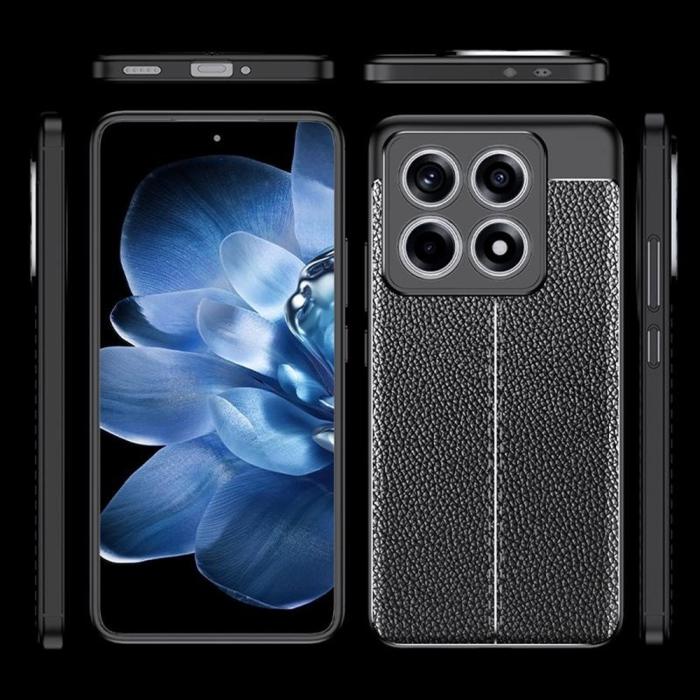 Bild 2, Xiaomi 14T Skal Litchi Textur Svart
