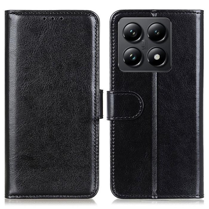 Bild 1, Xiaomi 14T Fodral Crazy Horse Läder Svart