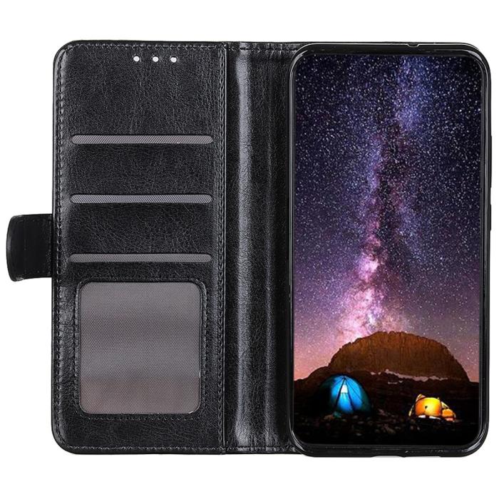 Bild 2, Xiaomi 14T Fodral Crazy Horse Läder Svart