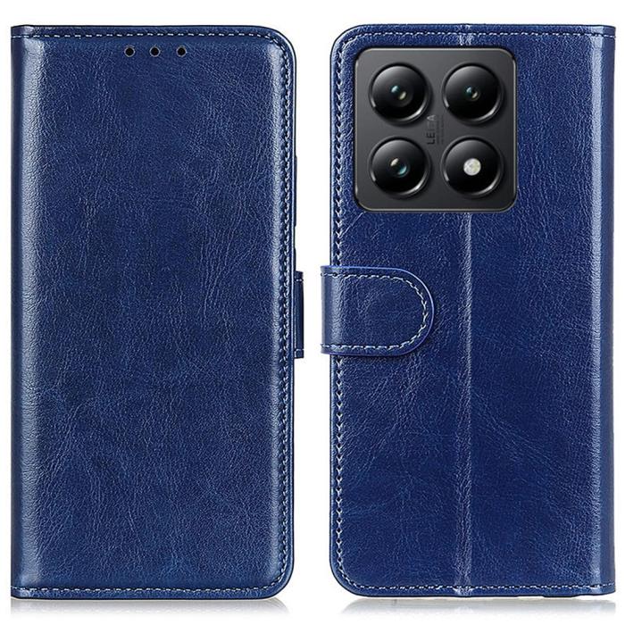 Bild 1, Xiaomi 14T Fodral Crazy Horse Läder Blå
