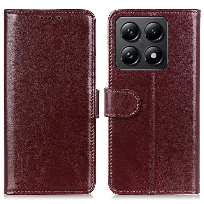 Bild 1, Xiaomi 14T Fodral Crazy Horse Läder Brun