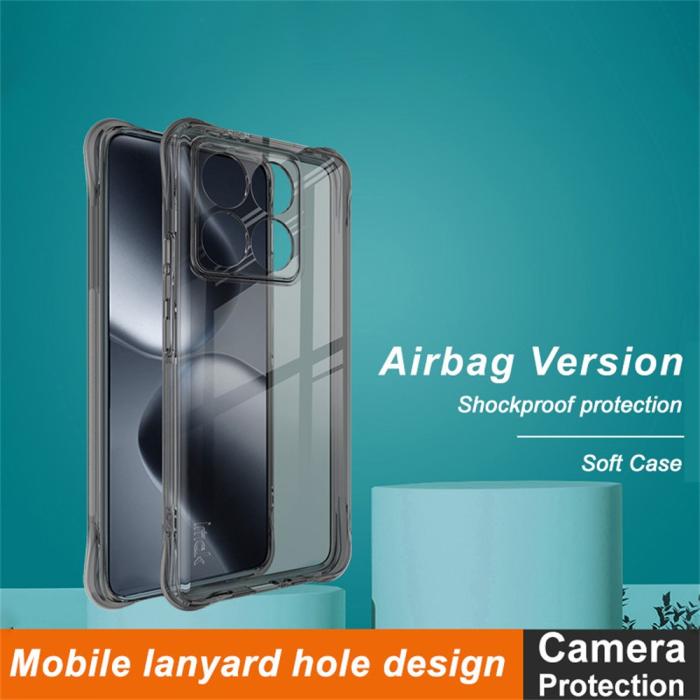 Bild 2, IMAK Xiaomi 14T Pro Skal TPU AirBag Shockproof Tonad Svart