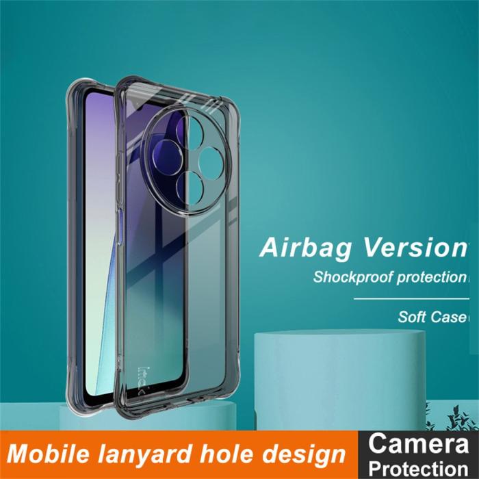 Bild 2, IMAK Xiaomi Redmi 14C Skal TPU AirBag Shockproof Tonad Svart
