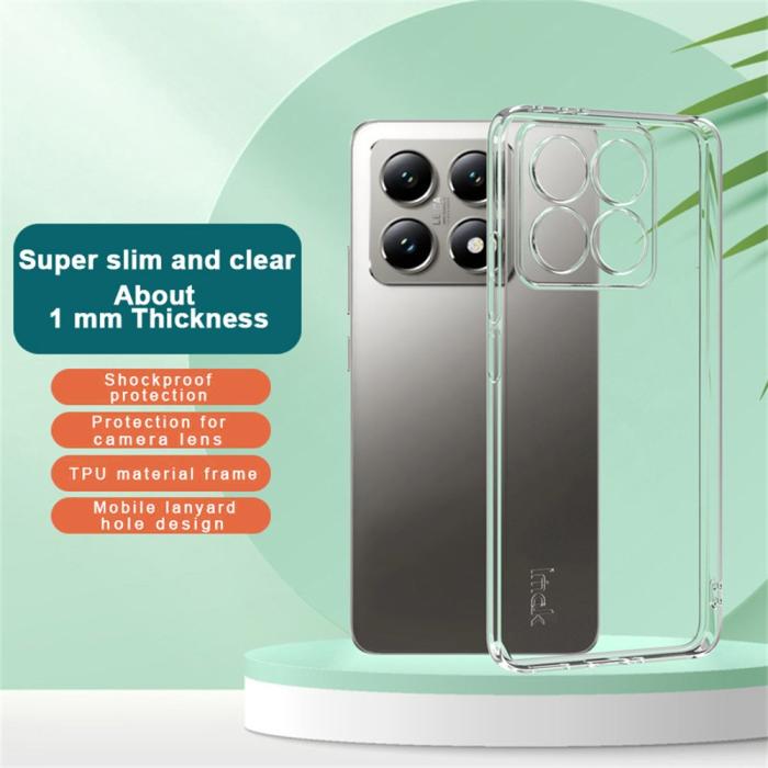 Bild 2, IMAK Xiaomi 14T Skal Ultra Slim TPU Transparent