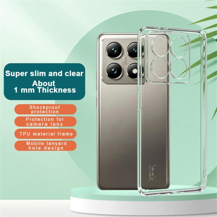 Bild 2, IMAK Xiaomi 14T Pro Skal Ultra Slim TPU Transparent