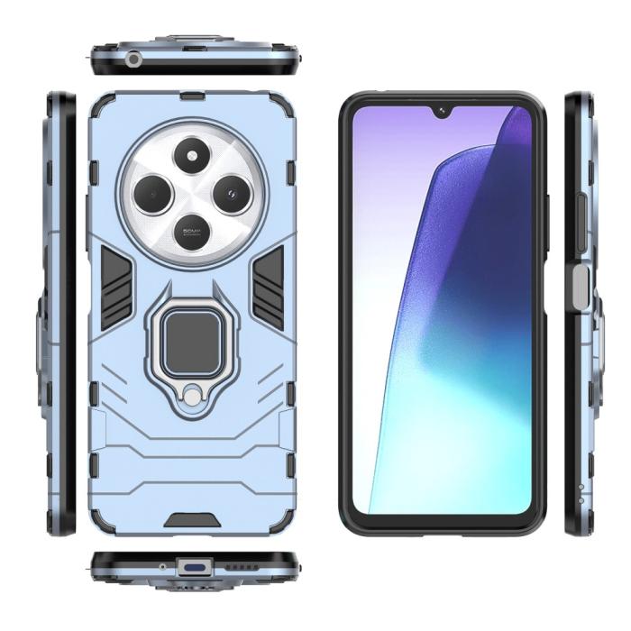 Bild 4, Xiaomi Redmi 14C Skal Hybrid Armor Ring Blå
