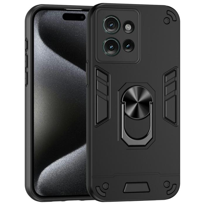 Bild 1, Motorola Edge 50 Skal Hybrid Armor Ring Svart