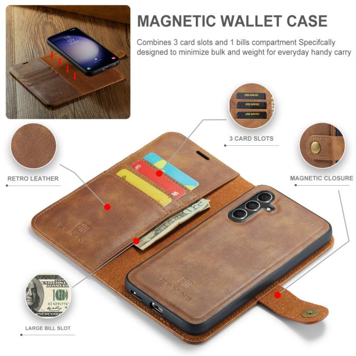 Bild 5, DG.MING Samsung Galaxy A16 2in1 Magnet Fodral / Skal Brun