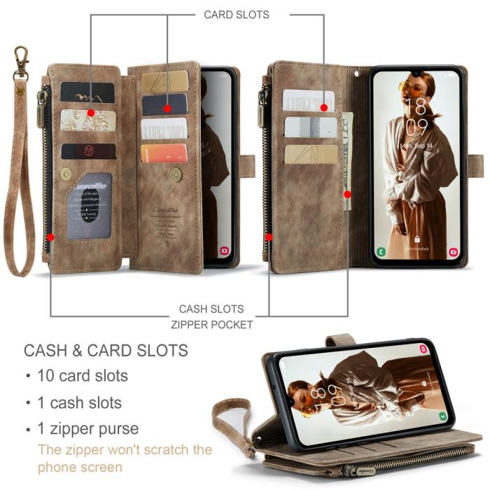 Bild 5, CASEME Samsung Galaxy A16 Fodral Multifunktionell Brun
